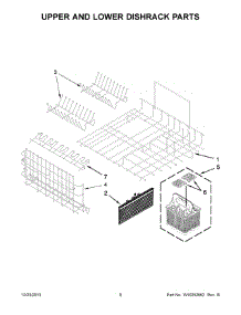 05 - Upper And Lower Dishrack Parts parts for Kitchenaid Dishwasher KUDH03DTBL0 from AppliancePartsPros.com
