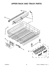 10 - Upper Rack And Track Parts parts for Kitchenaid Dishwasher KUDL15FXWH7 from AppliancePartsPros.com