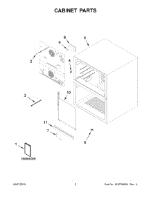 02 - Cabinet Parts parts for Kitchenaid Refrigerator KUDR204ESB00 from AppliancePartsPros.com