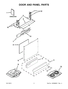 02 - Door And Panel Parts parts for Kitchenaid Dishwasher KUDS30FXPAA from AppliancePartsPros.com