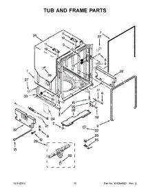 06 - Tub And Frame Parts parts for Kitchenaid Dishwasher KUDS30FXPAA from AppliancePartsPros.com