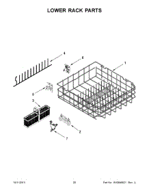 11 - Lower Rack Parts parts for Kitchenaid Dishwasher KUDS30FXPAA from AppliancePartsPros.com