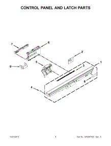 03 - Control Panel And Latch Parts parts for Kitchenaid Dishwasher KUDS30FXWHA from AppliancePartsPros.com