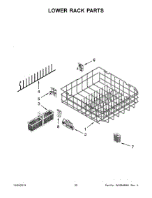11 - Lower Rack Parts parts for Kitchenaid Dishwasher KUDS30IXBLA from AppliancePartsPros.com