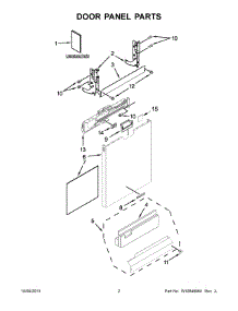 02 - Door Panel Parts parts for Kitchenaid Dishwasher KUDS30IXSSA from AppliancePartsPros.com