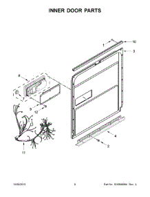 04 - Inner Door Parts parts for Kitchenaid Dishwasher KUDS30IXSSA from AppliancePartsPros.com