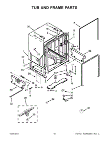 06 - Tub And Frame Parts parts for Kitchenaid Dishwasher KUDS30SXSS9 from AppliancePartsPros.com