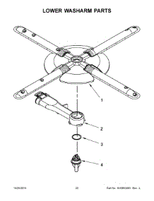 12 - Lower Washarm Parts parts for Kitchenaid Dishwasher KUDS30SXSS9 from AppliancePartsPros.com
