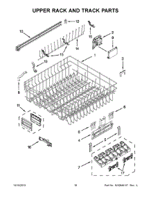 10 - Upper Rack And Track Parts parts for Kitchenaid Dishwasher KUDS35FXBLA from AppliancePartsPros.com