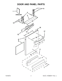 02 - Door And Panel Parts parts for Kitchenaid Dishwasher KUDS35FXSSA from AppliancePartsPros.com