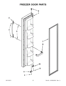 07 - Freezer Door Parts parts for Maytag Refrigerator 5MSF25N4BW00 from AppliancePartsPros.com