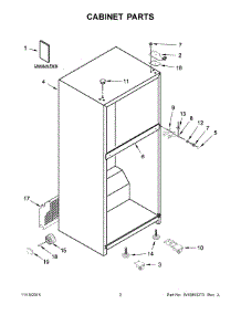 02 - Cabinet Parts parts for Maytag Refrigerator 5MT519SFEG00 from AppliancePartsPros.com