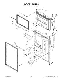 05 - Door Parts parts for Maytag Refrigerator 5VM1BXGFYA00 from AppliancePartsPros.com