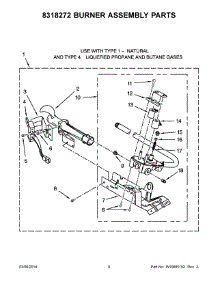 05 - 8318272 Burner Assembly Parts parts for Maytag Dryer 7MMGDC400DW0 from AppliancePartsPros.com