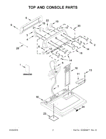 02 - Top And Console Parts parts for Maytag Laundry Center 7MMGDX655EW0 from AppliancePartsPros.com