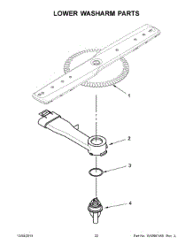 12 - Lower Washarm Parts parts for Maytag Dishwasher MDB4709PAM4 from AppliancePartsPros.com