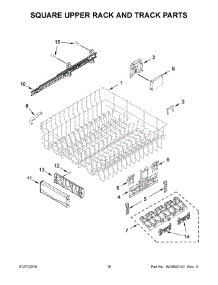 10 - Square Upper Rack And Track Parts parts for Maytag Dishwasher MDB8969SDE0 from AppliancePartsPros.com