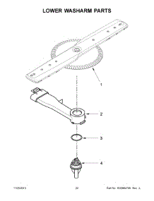 12 - Lower Washarm Parts parts for Maytag Dishwasher MDBH949PAQ4 from AppliancePartsPros.com