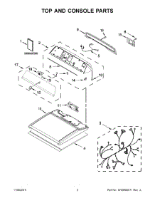 02 - Top And Console Parts parts for Maytag Dryer MEDB855DC2 from AppliancePartsPros.com