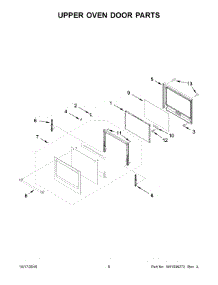 04 - Upper Oven Door Parts parts for Maytag Wall Oven MEW9627FZ02 from AppliancePartsPros.com