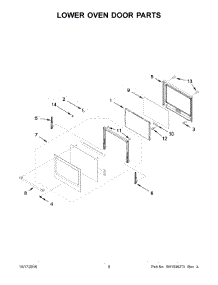 05 - Lower Oven Door Parts parts for Maytag Wall Oven MEW9627FZ02 from AppliancePartsPros.com