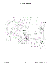 11 - Door Parts parts for Maytag Laundry Center MFS230PAVS from AppliancePartsPros.com