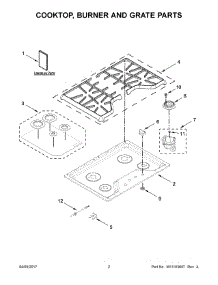 02 - Cooktop, Burner And Grate Parts parts for Maytag Cooktop MGC7430DB00 from AppliancePartsPros.com