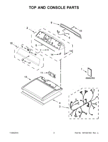 02 - Top And Console Parts parts for Maytag Laundry Center MGDB835DC3 from AppliancePartsPros.com