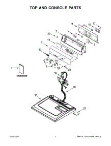 02 - Top And Console Parts parts for Maytag Laundry Center MGDP475EW0 from AppliancePartsPros.com