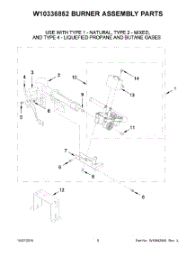 05 - W10336852 Burner Assembly Parts parts for Maytag Dryer MGDX655DW1 from AppliancePartsPros.com