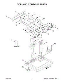 02 - Top And Console Parts parts for Maytag Laundry Center MGDX655DW2 from AppliancePartsPros.com