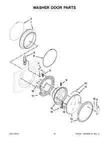 06 - Washer Door Parts parts for Maytag Laundry Center MLE20PDCYW0 from AppliancePartsPros.com