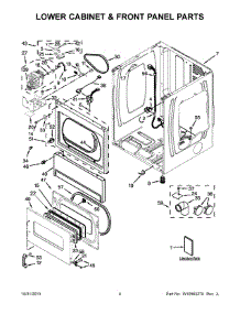 03 - Lower Cabinet & Front Panel Parts parts for Maytag Dryer MLE24PRAZW2 from AppliancePartsPros.com