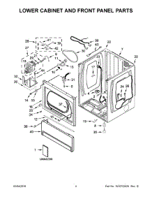 03 - Lower Cabinet And Front Panel Parts parts for Maytag Dryer MLE27PDBYW0 from AppliancePartsPros.com