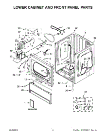 03 - Lower Cabinet And Front Panel Parts parts for Maytag Dryer MLE27PNBGW0 from AppliancePartsPros.com