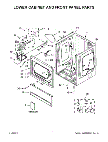 03 - Lower Cabinet And Front Panel Parts parts for Maytag Dryer MLE27PNBGW1 from AppliancePartsPros.com