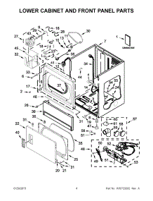 03 - Lower Cabinet And Front Panel Parts parts for Maytag Dryer MLG26PDBXW0 from AppliancePartsPros.com
