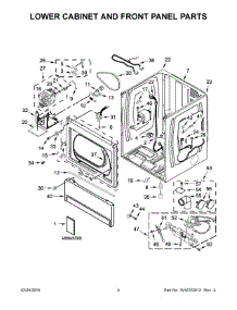 03 - Lower Cabinet And Front Panel Parts parts for Maytag Dryer MLG27PNBGW0 from AppliancePartsPros.com