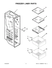 05 - Freezer Liner Parts parts for Maytag Refrigerator MSB26C6MDE02 from AppliancePartsPros.com