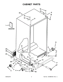 02 - Cabinet Parts parts for Maytag Refrigerator MSF25D4MDH02 from AppliancePartsPros.com