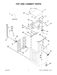 02 - Top And Cabinet Parts parts for Maytag Laundry Center MVWB765FW0 from AppliancePartsPros.com