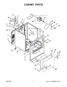 03 - Cabinet Parts parts for Roper Laundry Center RED4516FW0 from AppliancePartsPros.com
