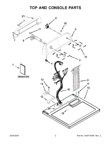 02 - Top And Console Parts parts for Roper Dryer RED4645EW0 from AppliancePartsPros.com