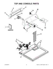 02 - Top And Console Parts parts for Roper Dryer RGD4645EW0 from AppliancePartsPros.com