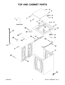 02 - Top And Cabinet Parts parts for Whirlpool Washer 1CWTW4740YQ2 from AppliancePartsPros.com