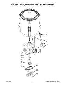 05 - Gearcase, Motor And Pump Parts parts for Whirlpool Washer 1CWTW4840YW1 from AppliancePartsPros.com
