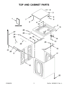 02 - Top And Cabinet Parts parts for Whirlpool Laundry Center 2DWTW4845EW1 from AppliancePartsPros.com
