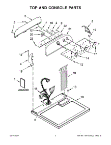 02 - Top And Console Parts parts for Whirlpool Laundry Center 3DWED4815FW0 from AppliancePartsPros.com