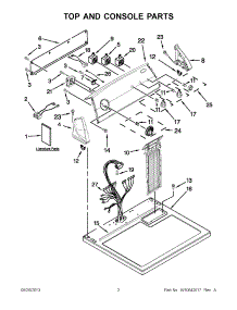 02 - Top And Console Parts parts for Whirlpool Dryer 3DWED4900YW1 from AppliancePartsPros.com