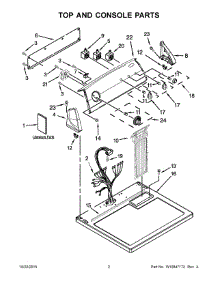 02 - Top And Console Parts parts for Whirlpool Dryer 3DWED4900YW2 from AppliancePartsPros.com